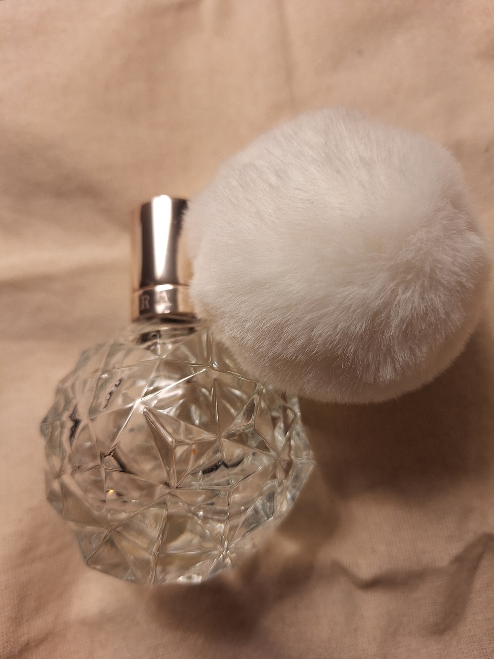 Ariana Grande ARI Bottle EMPTY Crystal Glass with White Pom Pom